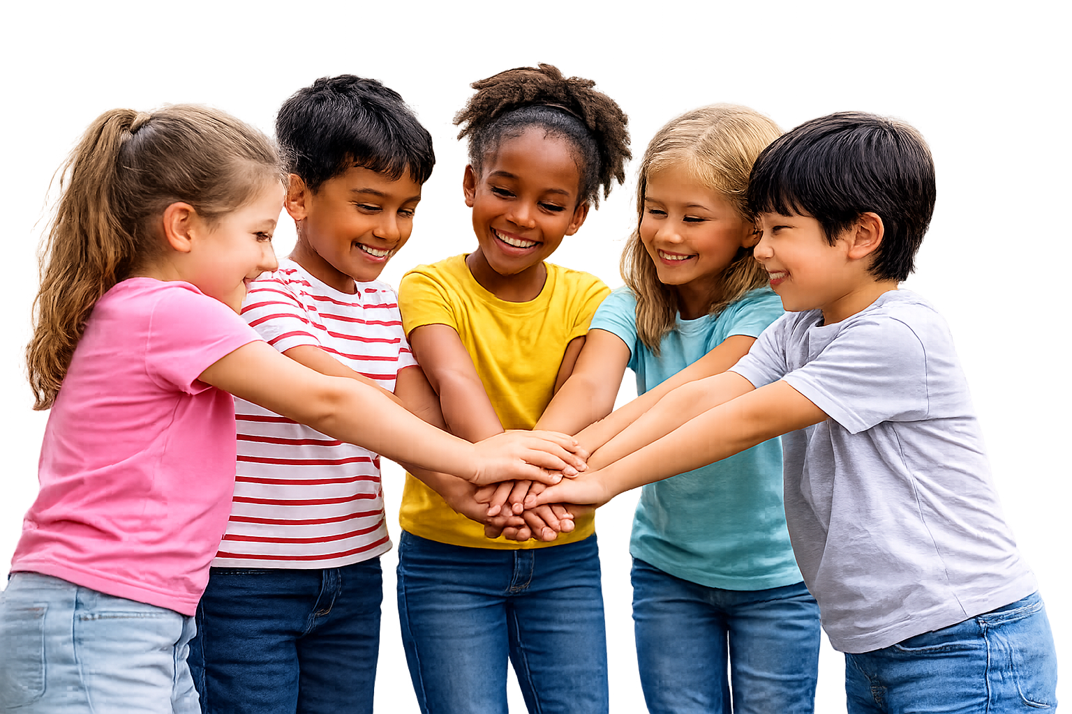Children joining hands